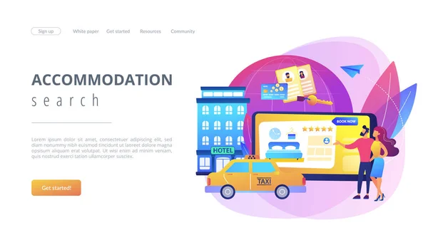 Servizi di prenotazione online concept landing page — Vettoriale Stock