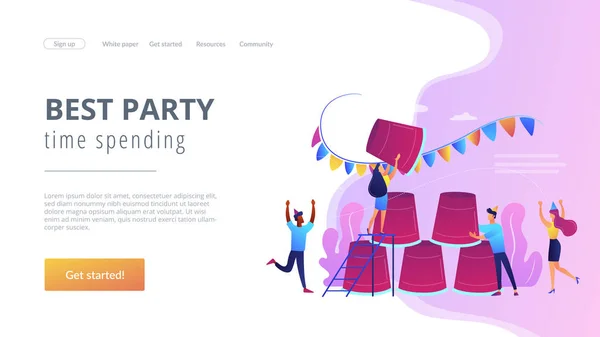 Party game concept landing page. — 图库矢量图片