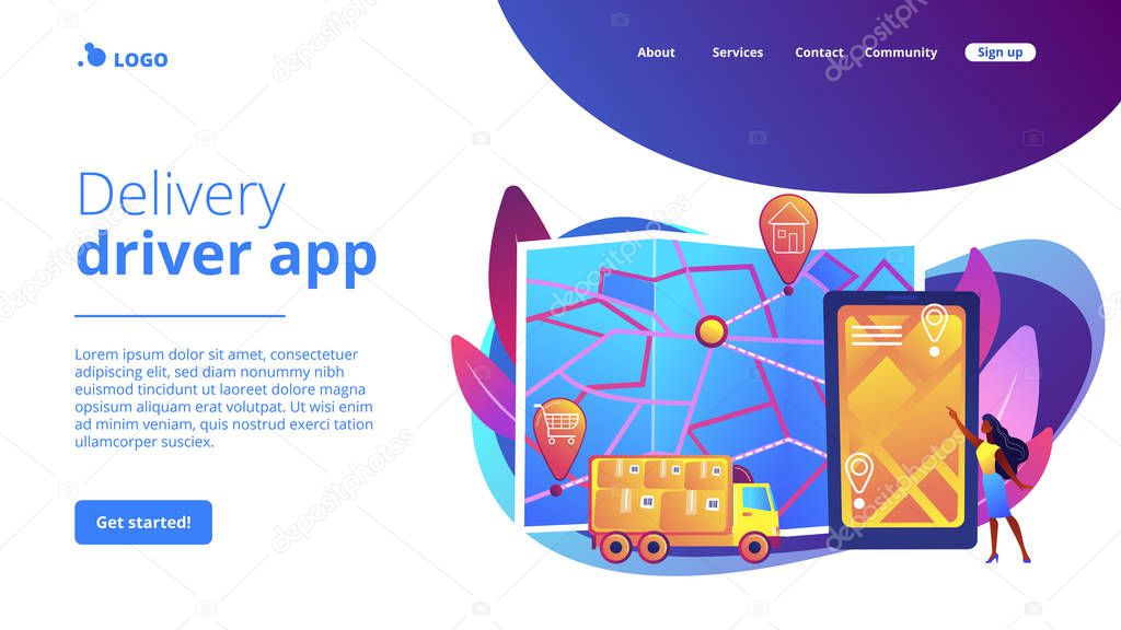 Delivery point concept landing page
