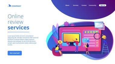 Ürün değerlendirme konsepti iniş sayfası