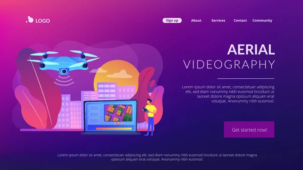 Aerial videography concept landing page Royalty Free Stock Illustrations