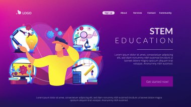 STEM eğitim konsepti iniş sayfası