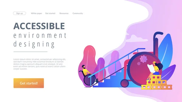 Entorno accesible diseño concepto landing page — Vector de stock