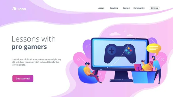 ESports coaching concept landing page — Stockvector