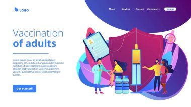 Yetişkinlerin konsept iniş sayfasının aşılanması.