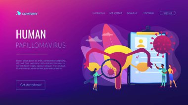 İnsan papillomavirus HPV konsept iniş sayfası