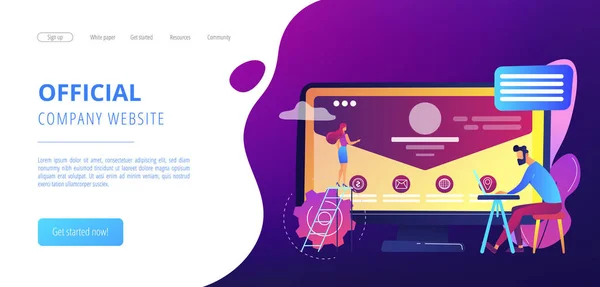 Corporate Website Konzept Landing Page. — Stockvektor