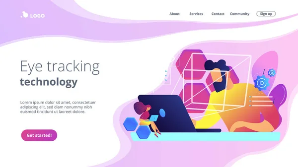Eye tracking technology concept landing page.
