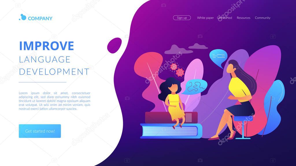 Speech therapy concept landing page
