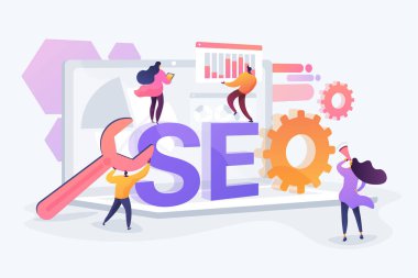 Seo optimizasyon uyruk kavramı vektör illüstrasyon