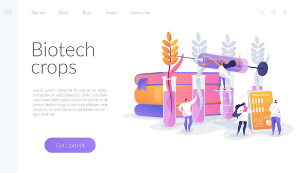 Genetically modified plants landing page concept