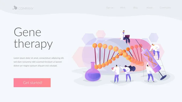 Gentherapie Landing Page Konzept — Stockvektor