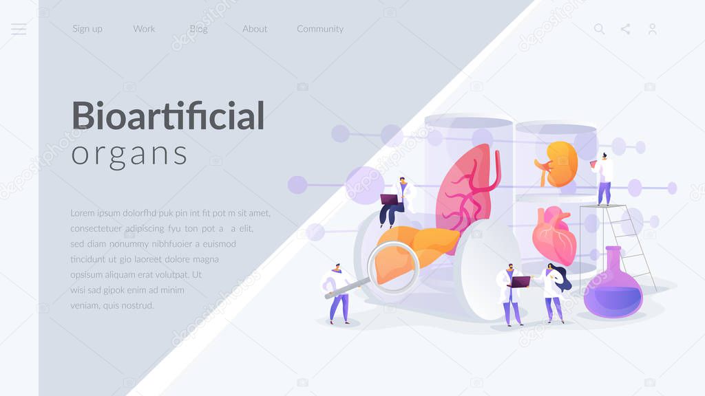 Lab-Grown Organs landing page concept