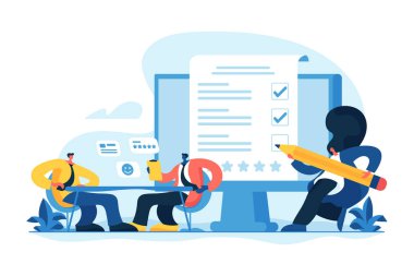 Çalışan değerlendirme kavramı vektör çizim