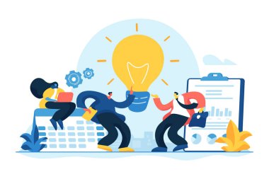 Vizyon deyimi kavramı vektör çizim