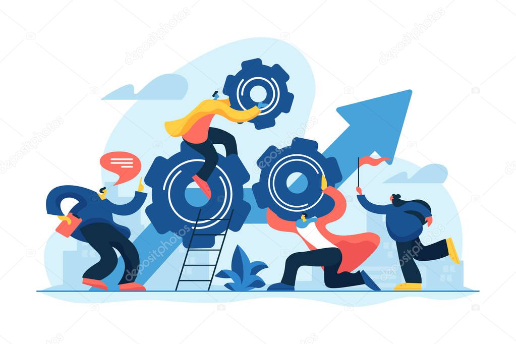 Teamwork power concept vector illustration