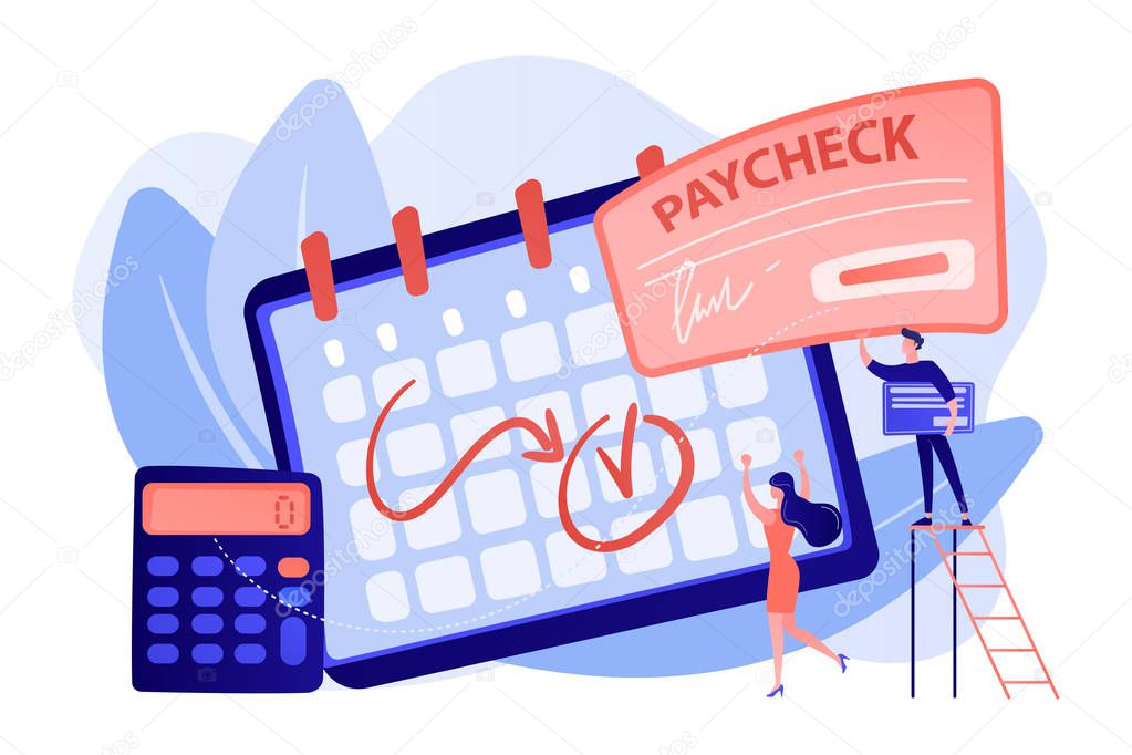 Paycheck concept vector illustration.