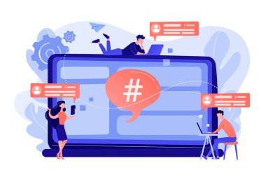Microblog platformu kavramı vektör çizim.