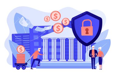 Emeklilik yatırımları kavramı vektör illüstrasyon.