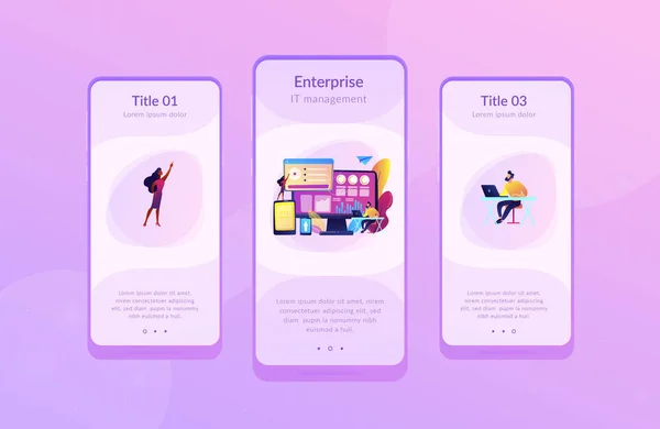 Enterprise IT management app interface skabelon . – Stock-vektor