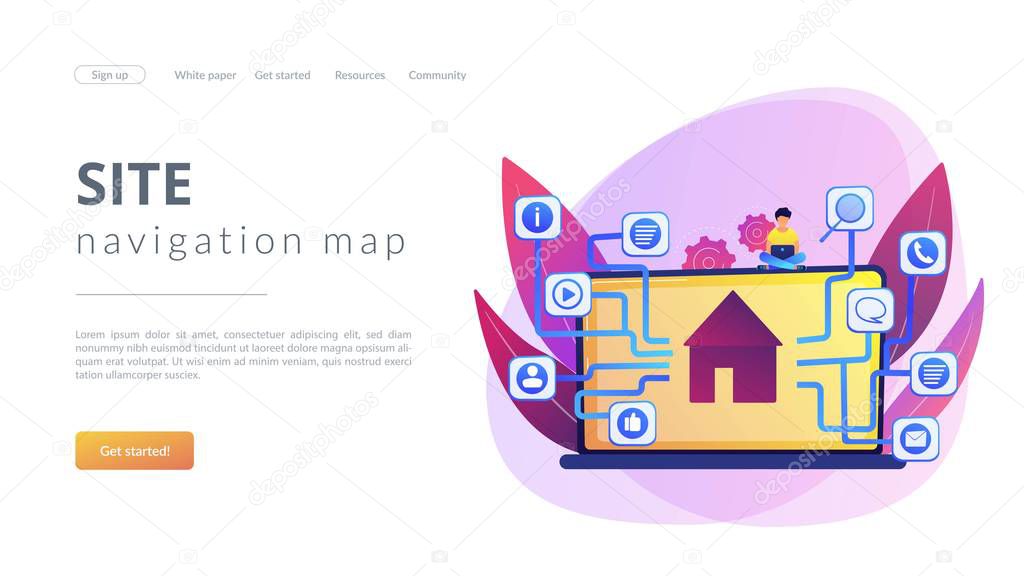 Sitemap creation concept landing page