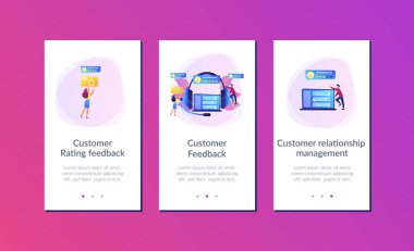 Müşteri geri bildirim uygulaması arayüz şablonu.