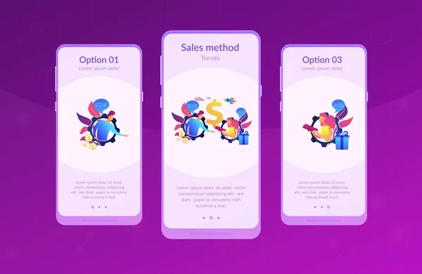Personalisierte Verkaufs-App-Schnittstellen-Vorlage. — Stockvektor
