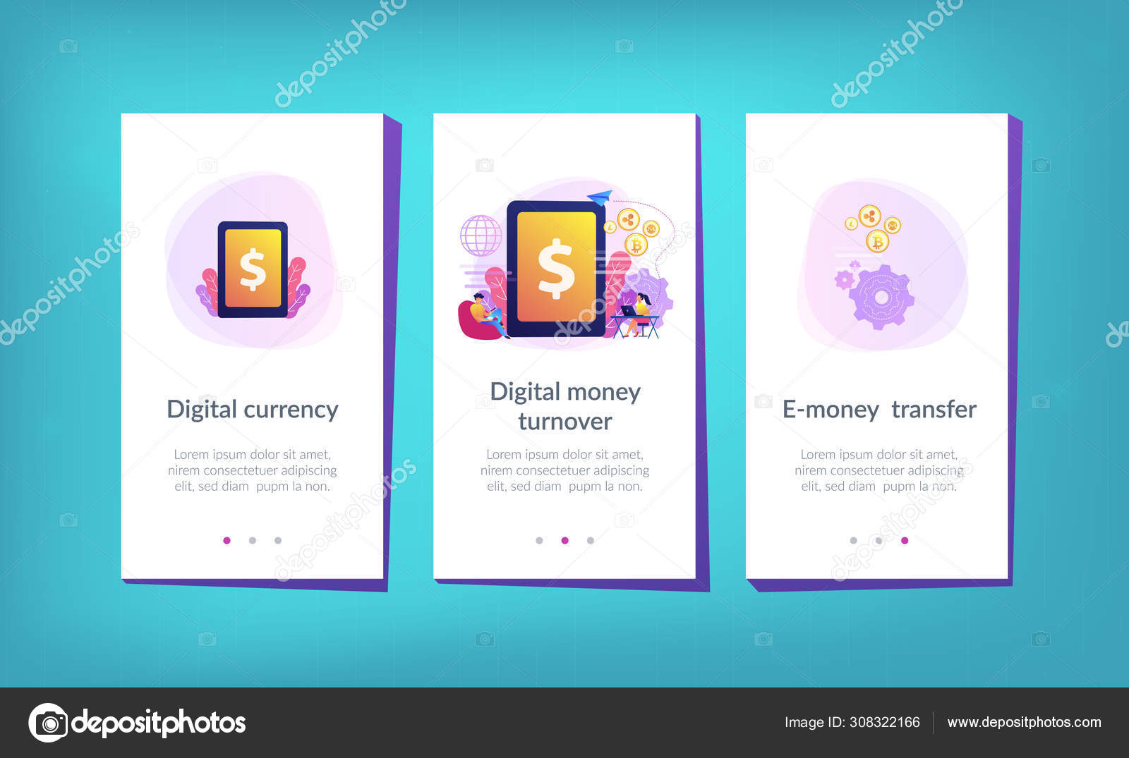 Digital currency app interface template Stock Vector Image by