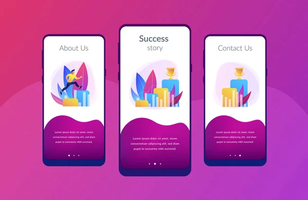 Auf dem Weg zum Erfolg App Interface Template. — Stockvektor