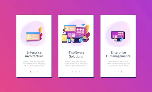 Enterprise it management app Schnittstelle Vorlage. — Stockvektor