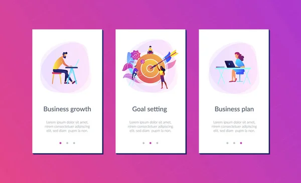 Doelen en doelstellingen app interface sjabloon. — Stockvector