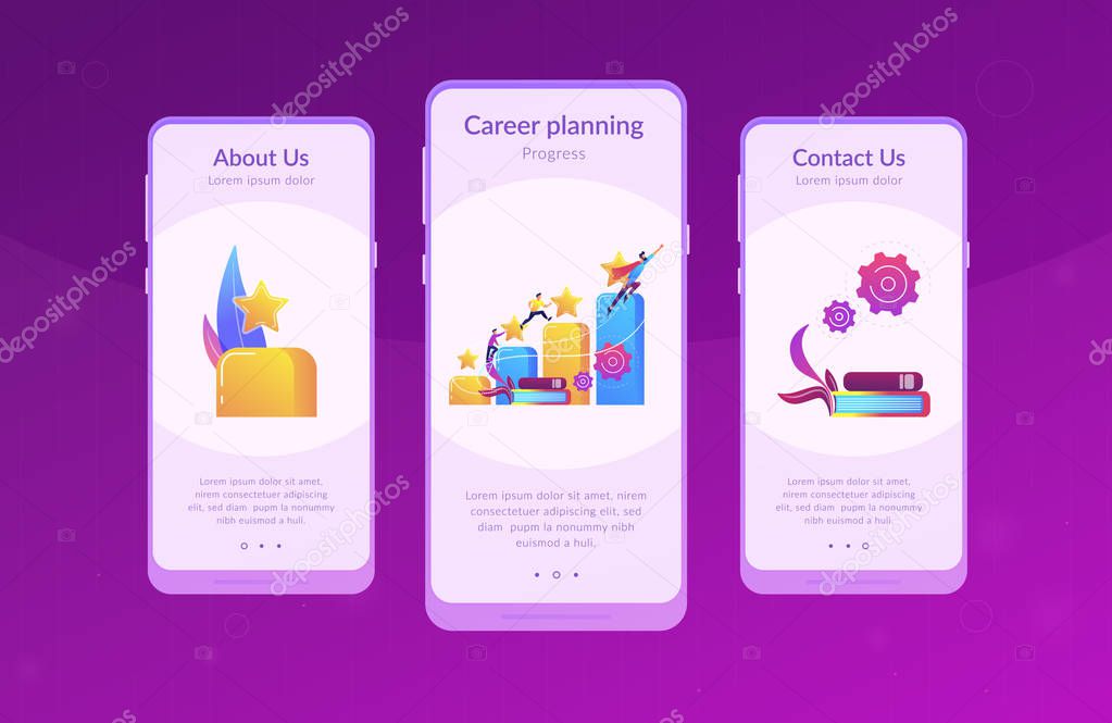 Career development app interface template.