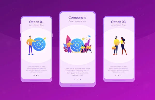 内部マーケティング アプリ インターフェイス テンプレート. — ストックベクタ