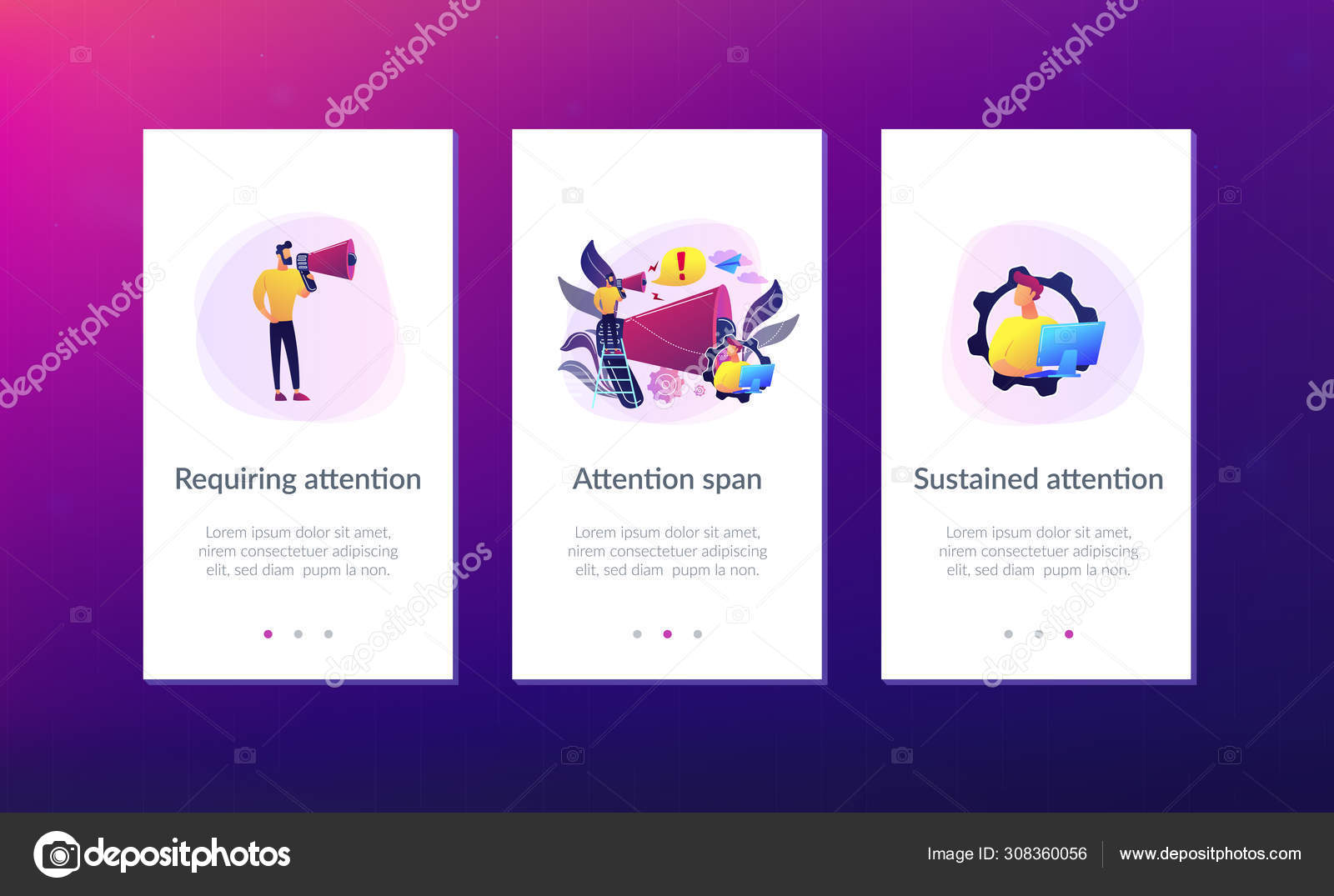 Draw attention app interface template. Stock Vector Image by ...