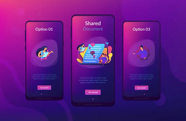Modèle d'interface d'application de document partagé . — Image vectorielle