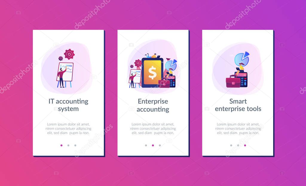 Enterprise accounting app interface template.