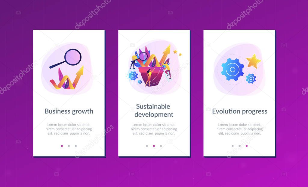 Business growth app interface template.