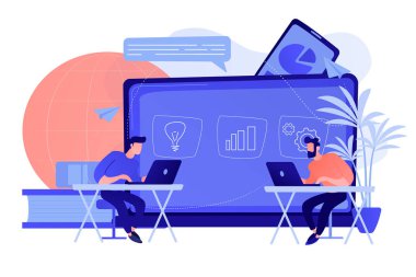 Dijital öğrenme kavramı illüstrasyon vektör.