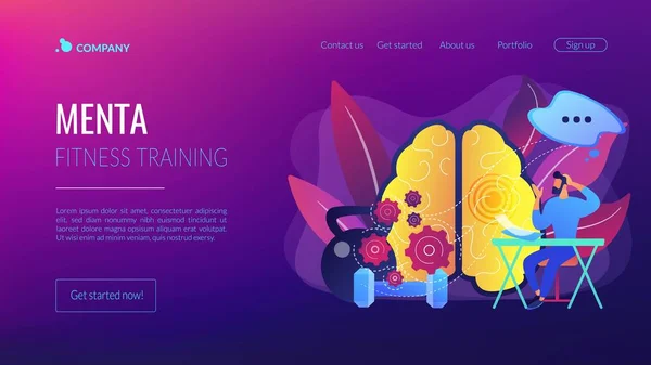 Concepto de fitness mental landing page — Vector de stock