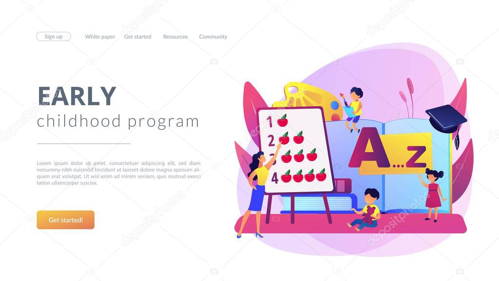 Early education concept landing page