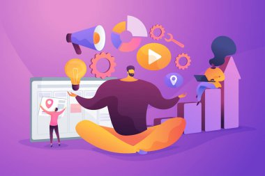 Öz yönetim kavramı vektör çizim