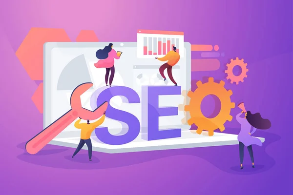 Seo optimizasyon uyruk kavramı vektör illüstrasyon — Stok Vektör