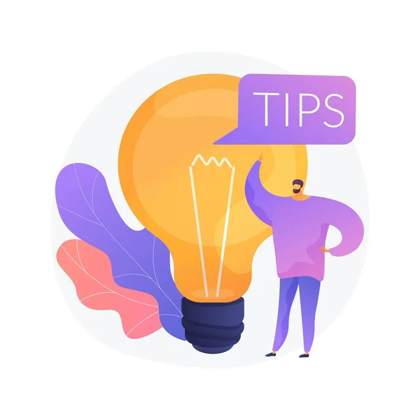 Tips and creative ideas vector concept metaphor. — Stock Vector