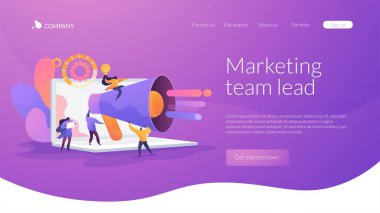 Pazarlama takımı iniş sayfası konsepti