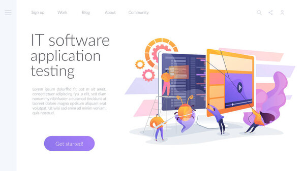 Software testing landing page concept