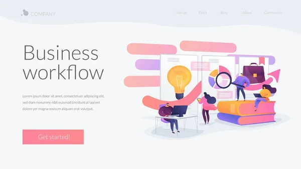 Workflow landing page concept — Stockvector