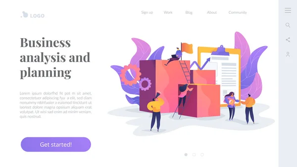 Projekt Management Landing Page Vorlage. — Stockvektor