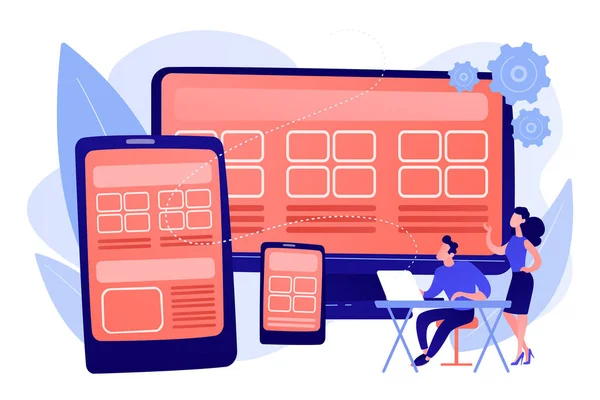 Desenho web responsivo ilustração vetorial conceito . — Vetor de Stock