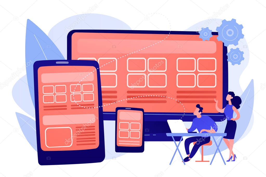 Responsive web design concept vector illustration.