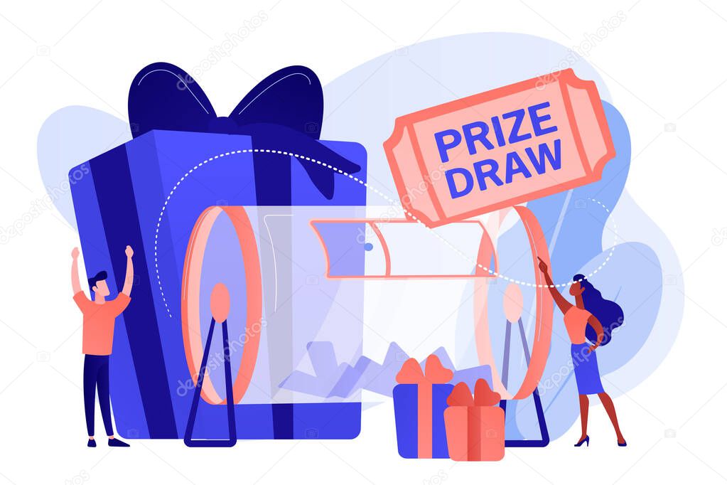 Prize draw concept vector illustration.